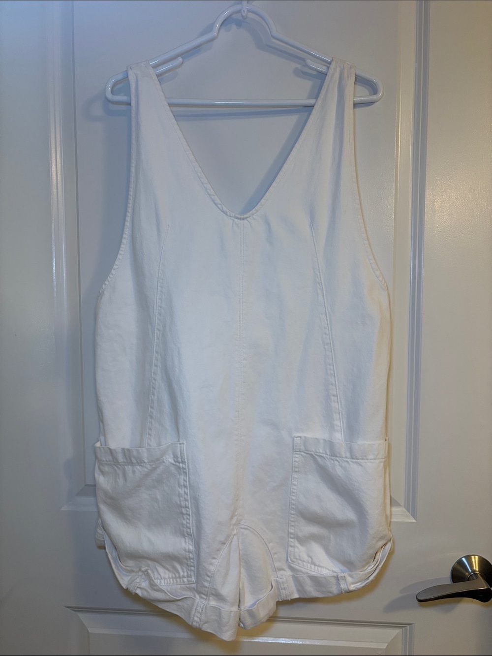 We The Free White Sleeveless Pocket Romper